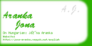 aranka jona business card
